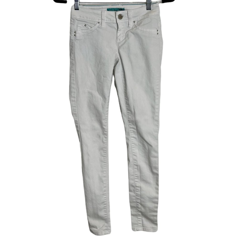 YMI Wanna Betta Butt? White Denim Skinny Stretch Jeans Low Rise Juniors' Size 1